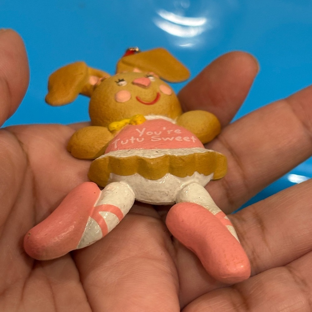 1988 Hallmark You're Tutu Sweet ballerina bunny rabbit Christmas ornament - Picture 7 of 8